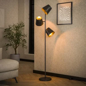 Industriele Vloerlamp – 3x Lichtbron – Ø18 Kinetic – Gecoald Staal Industriele Vloerlamp – 3x Lichtbron – Ø18 Kinetic – Gecoald Staal
