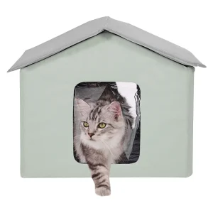 Kattenhuis SucceBuy, Opvouwbaar Verwarmd Kattenhuis met Verstelbare Temperatuurmat (Midden) Kattenhuis SucceBuy, Opvouwbaar Verwarmd Kattenhuis met Verstelbare Temperatuurmat (Midden)