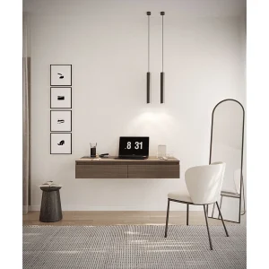 Kaptafel met bureau met 2 laden – 120 cm – Wisconsin notenhout – BEMMI