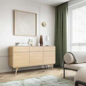 Buffet met 3 deuren en 3 lades – Naturel – JALEMO Buffet met 3 deuren en 3 lades – Naturel – JALEMO