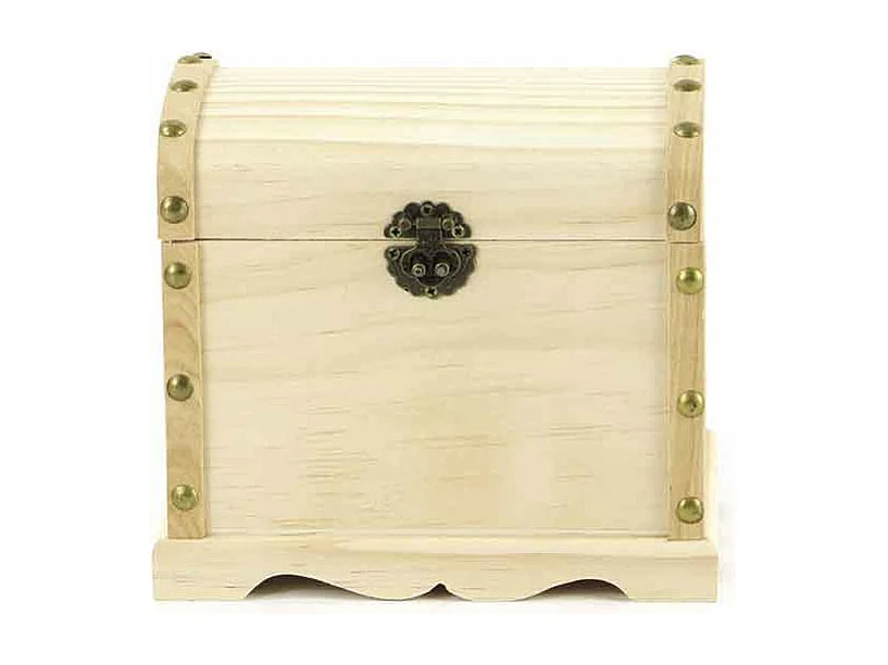 Houten piratenkist om te decoreren - 12 x 16 x 18 cm