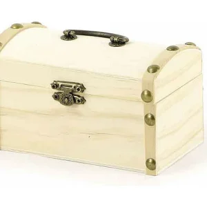 Houten piratenkist om te decoreren – 8 x 8 x 13 cm Houten piratenkist om te decoreren – 8 x 8 x 13 cm