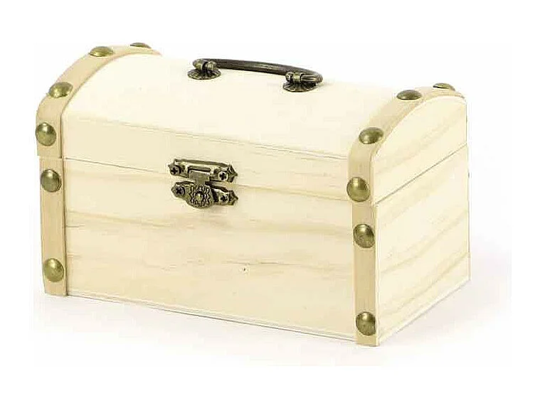 Houten piratenkist om te decoreren - 8 x 8 x 13 cm