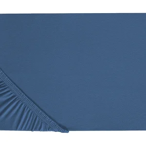 Hoeslaken katoen marineblauw 180 x 200 cm JANBU