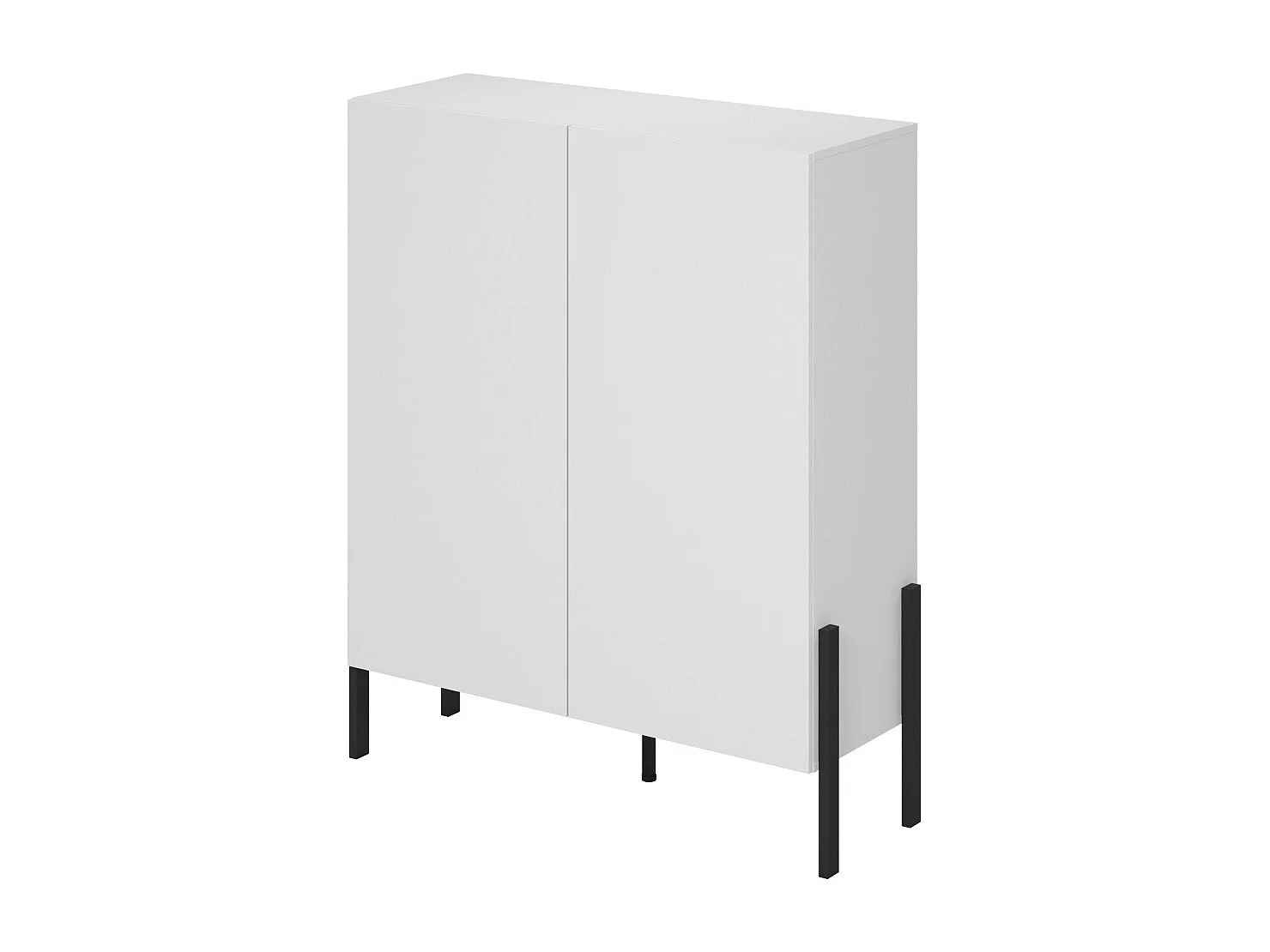 Kast SALMA 2 deuren Push-to-Open - Supermat Wit & Mat Zwart.