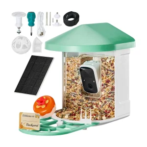 Intelligente Vogelfeeder SucceBuy met Camera, 2K HD, IA-Soorten, Zonnediensteling