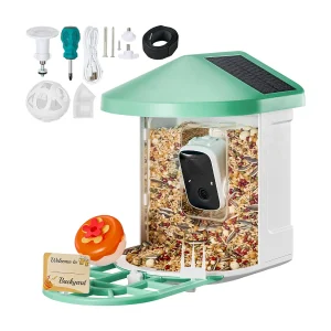 Intelligente Vogelfeeder SucceBuy met Camera, 2K HD, IA-Soorten, Zonnediensteling