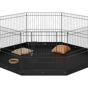 Hondenpark SucceBuy Opvouwbare Metalen Hondenren met 8 Panelen en Bodem, 60.96 cm Hooge Hondenren