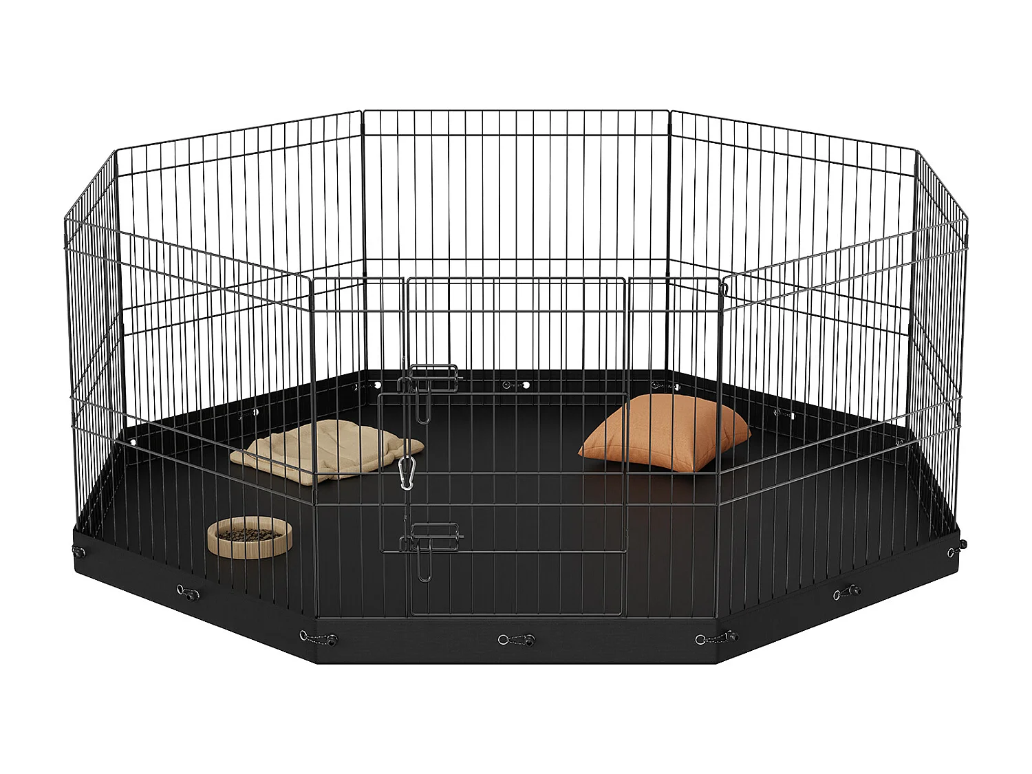 Hondenpark SucceBuy Opvouwbare Metalen Hondenren met 8 Panelen en Bodem, 60.96 cm Hooge Hondenren