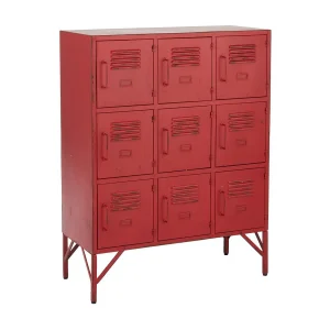 Industriële kast met 9 rode metalen laden Viho L 86 cm Industriële kast met 9 rode metalen laden Viho L 86 cm