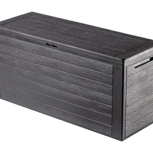 KADAX Tuinkist, opbergdoos van kunststof, tuinkist voor het opbergen van kussens, kinderspeelgoed en zitkussens (280 liter, donkerbruin) KADAX Tuinkist, opbergdoos van kunststof, tuinkist voor het opbergen van kussens, kinderspeelgoed en zitkussens (280 liter, donkerbruin)