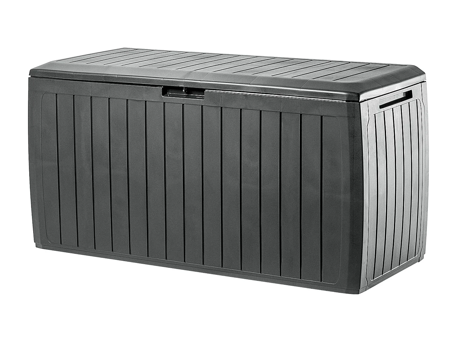 KADAX Tuinkist, 116,6 x 47 x 59,5 cm, opbergdoos van kunststof, 290 liter, met handgrepen en sluiting, tuinbox voor het opbergen van kussens, 290 l, antraciet