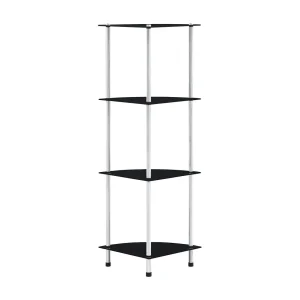 Kastje 4-laags 30x30x100 cm gehard glas zwart Kastje 4-laags 30x30x100 cm gehard glas zwart