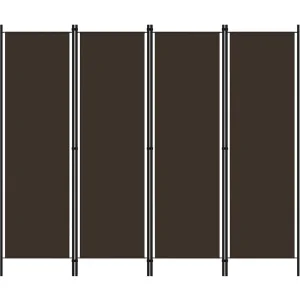 Kamerscherm met 4 panelen 200×180 cm bruin