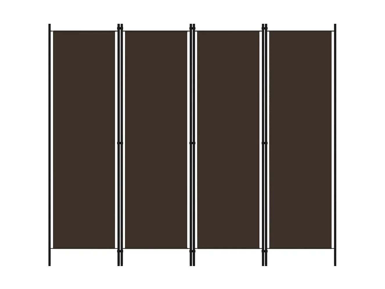 Kamerscherm met 4 panelen 200x180 cm bruin