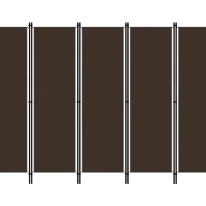 Kamerscherm met 5 panelen 250×180 cm bruin Kamerscherm met 5 panelen 250×180 cm bruin
