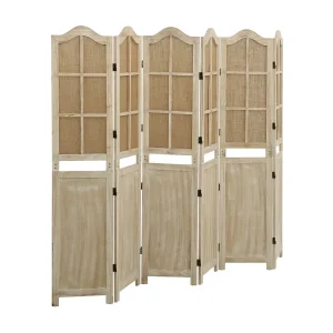 Kamerscherm met 6 panelen 214×165 cm stof bruin Kamerscherm met 6 panelen 214×165 cm stof bruin
