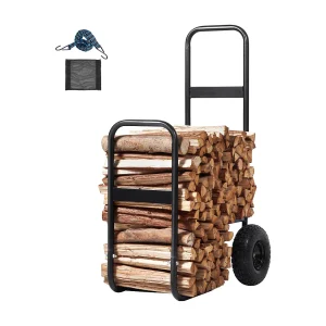 Houtkar, SucceBuy 113,4-kg Brandhoutkar, Stalen Kar, Rubberen Wielen Houtkar, SucceBuy 113,4-kg Brandhoutkar, Stalen Kar, Rubberen Wielen