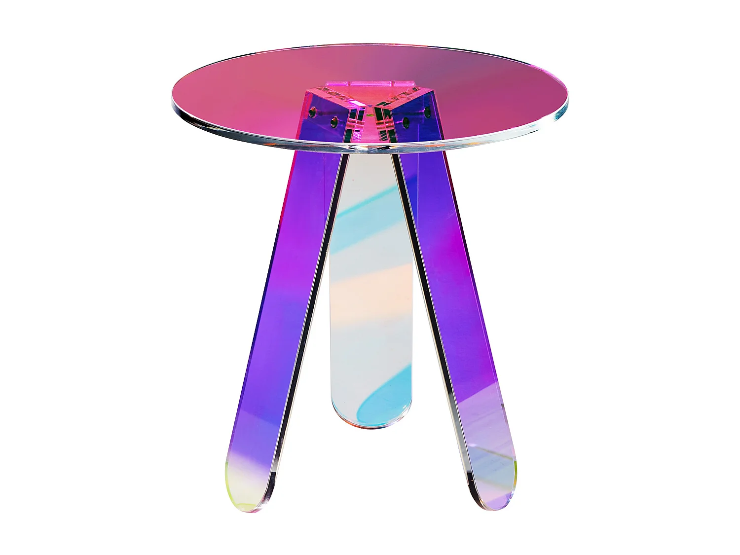 Hulptafel SucceBuy Ronde Iriserend, Transparant Regenboog-Acryl voor Woonkamer