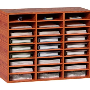 Houten Bureauorganisator SucceBuy, voor Papieropslag, 27 Plaatsen, Bruin Houten Bureauorganisator SucceBuy, voor Papieropslag, 27 Plaatsen, Bruin