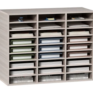 Houten Bureauorganisator SucceBuy, Documentenorganisator, 27 Plaatsen, Grijs Houten Bureauorganisator SucceBuy, Documentenorganisator, 27 Plaatsen, Grijs