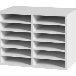 Houten Bureauorganisator SucceBuy, Aanpasbare Dossierindeling, 12 Compartimenten, Wit Houten Bureauorganisator SucceBuy, Aanpasbare Dossierindeling, 12 Compartimenten, Wit