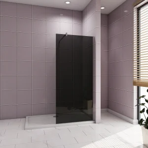 Inloopdouche 100x200cm met zwart folie,10mm NANO EasyClean veiligheidsglas,F-vorm: 140cm Stabilisatiestang,glanzend chroom profiel Inloopdouche 100x200cm met zwart folie,10mm NANO EasyClean veiligheidsglas,F-vorm: 140cm Stabilisatiestang,glanzend chroom profiel