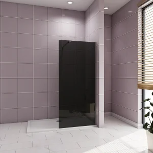 Inloopdouche met zwarte beschermfolie,80x200cm hoog,8mm EasyClean veiligheidsglas,Stabilisatiestang 73-120cm,glanzend chroom profiel Inloopdouche met zwarte beschermfolie,80x200cm hoog,8mm EasyClean veiligheidsglas,Stabilisatiestang 73-120cm,glanzend chroom profiel