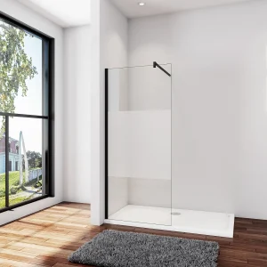 Inloopdouche-douchewand-walk in 100×200 cm,8mm midden wit gematteerd gehard glas met explosieveilige folie+F-vorm: 90 Stabilisatiestang,mat zwart aluminium profiel. Inloopdouche-douchewand-walk in 100×200 cm,8mm midden wit gematteerd gehard glas met explosieveilige folie+F-vorm: 90 Stabilisatiestang,mat zwart aluminium profiel.