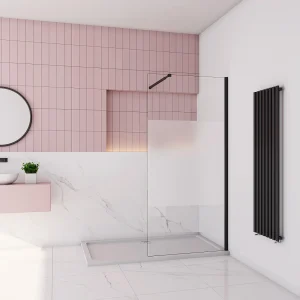 Inloopdouche-douchewand-walk in 100×200 cm,8mm midden wit gematteerd gehard glas met explosieveilige folie+73-120cm Stabilisatiestang,mat zwart aluminium profiel. Inloopdouche-douchewand-walk in 100×200 cm,8mm midden wit gematteerd gehard glas met explosieveilige folie+73-120cm Stabilisatiestang,mat zwart aluminium profiel.