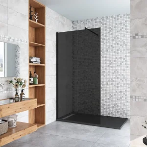 Inloopdouche 120x200cm met zwart folie,10mm NANO EasyClean veiligheidsglas,70-120cm Stabilisatiestang,mat zwart aluminium profiel. Inloopdouche 120x200cm met zwart folie,10mm NANO EasyClean veiligheidsglas,70-120cm Stabilisatiestang,mat zwart aluminium profiel.