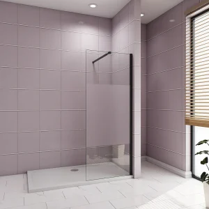 Inloopdouche-douchewand-walk in 100×200 cm,10mm midden wit gematteerd gehard glas met explosieveilige folie+73-120cm Stabilisatiestang,mat zwart aluminium profiel. Inloopdouche-douchewand-walk in 100×200 cm,10mm midden wit gematteerd gehard glas met explosieveilige folie+73-120cm Stabilisatiestang,mat zwart aluminium profiel.