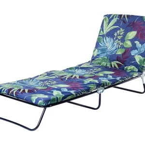KADAX Ligstoel, inklapbare ligstoel met 5 regelingsmodi, opklapbed met bekleding, driepotige ligstoel met draagvermogen tot 250 kg, ligstoel voor tuin (blauw-groen) KADAX Ligstoel, inklapbare ligstoel met 5 regelingsmodi, opklapbed met bekleding, driepotige ligstoel met draagvermogen tot 250 kg, ligstoel voor tuin (blauw-groen)