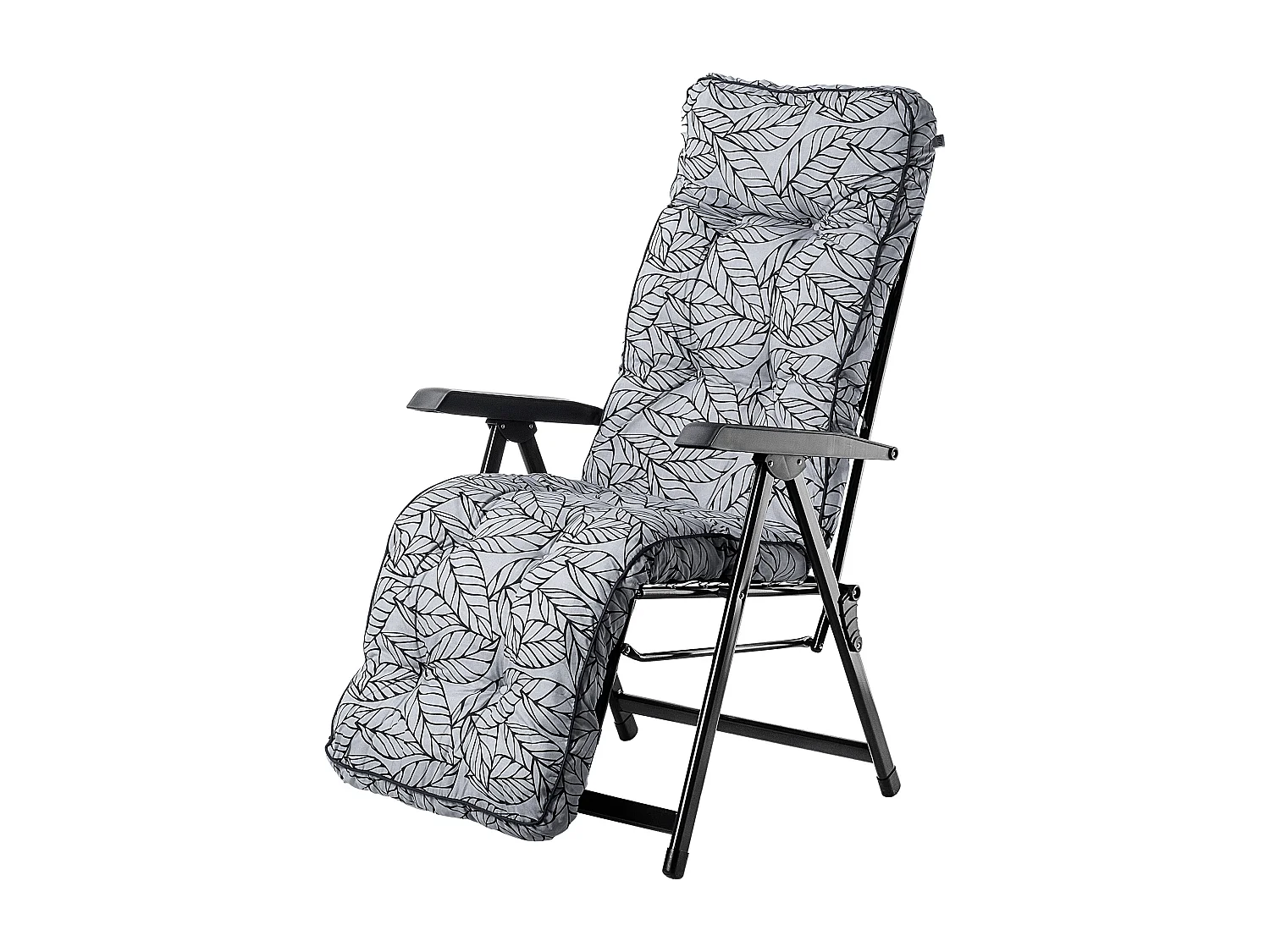 KADAX Tuinstoel met voetensteun, ligstoel met kussen, inklapbare zonnestoel, tuinligstoel met verstelbare rugleuning, tuinstoel, relaxstoel (grijs)