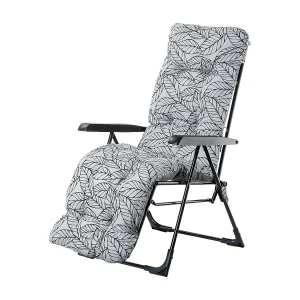 KADAX Tuinstoel met verstelbare rugleuning, relaxstoel van gepoedercoate stalen constructie, klapstoel met draagvermogen tot 110 kg, ligstoel met kussen KADAX Tuinstoel met verstelbare rugleuning, relaxstoel van gepoedercoate stalen constructie, klapstoel met draagvermogen tot 110 kg, ligstoel met kussen