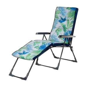 KADAX 2-in-1 tuinstoel, stalen ligstoel met kussen, inklapbare ligstoel met draagvermogen tot 110 kg, tuinstoel met verstelbare voetensteun, tuinstoel (lichtblauw) KADAX 2-in-1 tuinstoel, stalen ligstoel met kussen, inklapbare ligstoel met draagvermogen tot 110 kg, tuinstoel met verstelbare voetensteun, tuinstoel (lichtblauw)