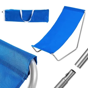 KADAX Strandstoel, inklapbare ligstoel met draagtas, zonnebed met draagvermogen tot 100 kg, waterdichte vouwstoel voor tuin, strand, terras, balkon, blauw KADAX Strandstoel, inklapbare ligstoel met draagtas, zonnebed met draagvermogen tot 100 kg, waterdichte vouwstoel voor tuin, strand, terras, balkon, blauw
