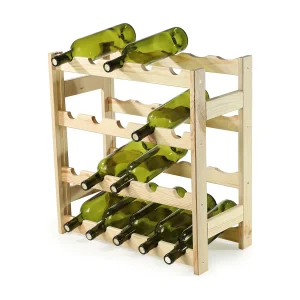 KADAX Wijnrek van hout, 54 x 53 x 25 cm, flessenrek, 20 flessen, wijnstandaard van grenenhout, wijnkast voor wijnflessen, wijnverzameling, opslag van wijn, KADAX Wijnrek van hout, 54 x 53 x 25 cm, flessenrek, 20 flessen, wijnstandaard van grenenhout, wijnkast voor wijnflessen, wijnverzameling, opslag van wijn,