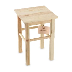 KADAX Houten kruk, voetenbank van natuurlijk ongelakt grenenhout, voetensteun in 3 verschillende modellen, barstoel, opstapkruk, kruk, kruk, houten kruk (vierkant) KADAX Houten kruk, voetenbank van natuurlijk ongelakt grenenhout, voetensteun in 3 verschillende modellen, barstoel, opstapkruk, kruk, kruk, houten kruk (vierkant)