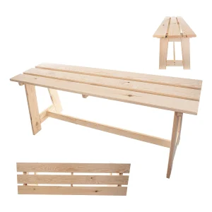 KADAX Houten tuinbank, 2-zits, zonder armleuningen en rugleuning, zitbank, parkeerbank, buitenbank voor balkon, tuin, terras (natuurlijk eiken) KADAX Houten tuinbank, 2-zits, zonder armleuningen en rugleuning, zitbank, parkeerbank, buitenbank voor balkon, tuin, terras (natuurlijk eiken)