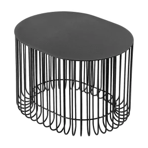 KADAX Koffietafel, moderne bijzettafel voor tuin, salontafel van gepoedercoat staal, draadmand met afneembaar tafelblad voor tuin (ovaal) KADAX Koffietafel, moderne bijzettafel voor tuin, salontafel van gepoedercoat staal, draadmand met afneembaar tafelblad voor tuin (ovaal)
