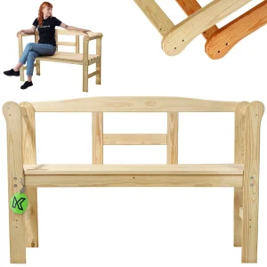 KADAX Tuinbank van hout, 119 x 44 x 76 cm, zitbank van massief hout, houten bank voor tuin, terras en balkon, weerbestendige balkonbank met rugleuning (119 cm, KADAX Tuinbank van hout, 119 x 44 x 76 cm, zitbank van massief hout, houten bank voor tuin, terras en balkon, weerbestendige balkonbank met rugleuning (119 cm,
