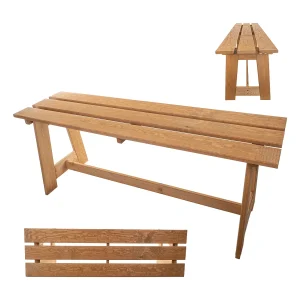 KADAX Houten tuinbank, 2-zits, zonder armleuningen en rugleuning, zitbank, parkeerbank, buitenbank voor balkon, tuin, terras (gouden eiken) KADAX Houten tuinbank, 2-zits, zonder armleuningen en rugleuning, zitbank, parkeerbank, buitenbank voor balkon, tuin, terras (gouden eiken)