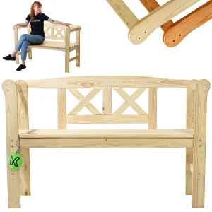 KADAX Tuinbank van hout, 119 x 44 x 76 cm, zitbank van massief hout, houten bank voor tuin, terras en balkon, weerbestendige balkonbank met rugleuning (119 cm, KADAX Tuinbank van hout, 119 x 44 x 76 cm, zitbank van massief hout, houten bank voor tuin, terras en balkon, weerbestendige balkonbank met rugleuning (119 cm,