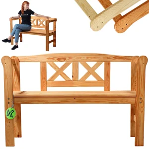 KADAX Tuinbank, 120 x 47 x 81,5 cm, bank van een vezelplaat, zitbank met opbergruimte en rugleuning, weerbestendige houten bank voor tuin, balkon, 119 cm, bruin/X KADAX Tuinbank, 120 x 47 x 81,5 cm, bank van een vezelplaat, zitbank met opbergruimte en rugleuning, weerbestendige houten bank voor tuin, balkon, 119 cm, bruin/X