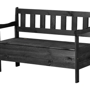 KADAX Tuinbank, 120 x 47 x 81,5 cm, bank van een vezelplaat, zitbank met opbergruimte en rugleuning, weerbestendige houten bank voor tuin, balkon, 120 cm, antraciet KADAX Tuinbank, 120 x 47 x 81,5 cm, bank van een vezelplaat, zitbank met opbergruimte en rugleuning, weerbestendige houten bank voor tuin, balkon, 120 cm, antraciet
