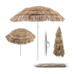 KADAX Ronde parasol voor balkon, tuin, terras, zwembad en strand, in hoogte verstelbare parasol, terrasparasol, bruin/ecru KADAX Ronde parasol voor balkon, tuin, terras, zwembad en strand, in hoogte verstelbare parasol, terrasparasol, bruin/ecru