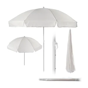 KADAX Ronde parasol, 220 x 142-224 cm, terrasparasol, balkonscherm, in hoogte verstelbare parasol voor balkon, tuin, terras, zwembad en strand, ecru KADAX Ronde parasol, 220 x 142-224 cm, terrasparasol, balkonscherm, in hoogte verstelbare parasol voor balkon, tuin, terras, zwembad en strand, ecru