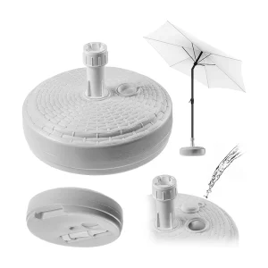 KADAX Parasolstandaard, ronde parasolstandaard, parasolhouder vulbaar met zand water of grind, standaard van kunststof voor tuin, terras, strand (versie 2 rond, KADAX Parasolstandaard, ronde parasolstandaard, parasolhouder vulbaar met zand water of grind, standaard van kunststof voor tuin, terras, strand (versie 2 rond,