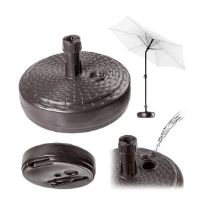 KADAX Parasolstandaard, ronde parasolstandaard, parasolhouder kan worden gevuld met zand water of grind, kunststof standaard voor tuin, terras, strand (versie 2 KADAX Parasolstandaard, ronde parasolstandaard, parasolhouder kan worden gevuld met zand water of grind, kunststof standaard voor tuin, terras, strand (versie 2